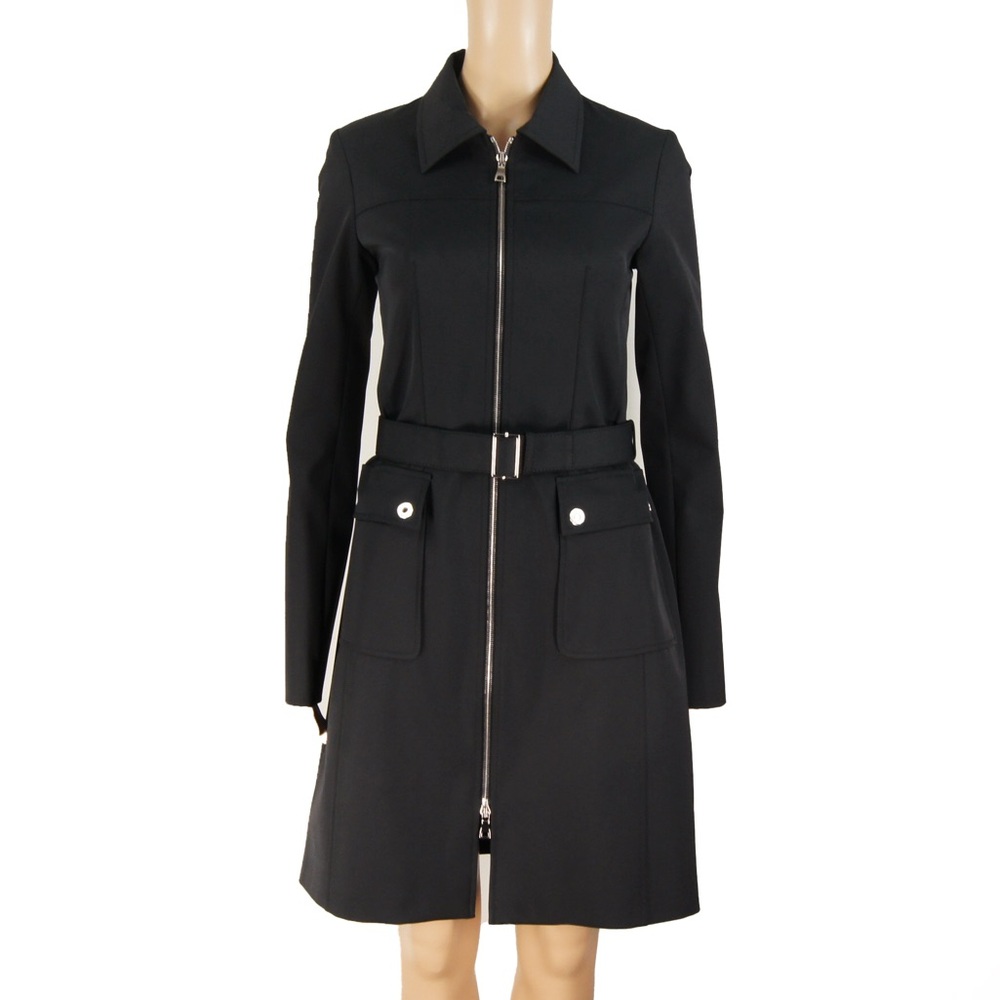 Jil Sander Navy Classic Black Trench Jacket Coat with Belt